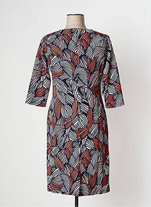 Robe mi-longue tissage crêpe manches courtes bleu DAMART femme