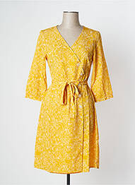 Robe mi-longue coupe fluide manches 3/4 jaune DAMART femme
