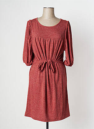 Robe mi-longue manches 3/4 manches 3/4 orange BONOBO femme