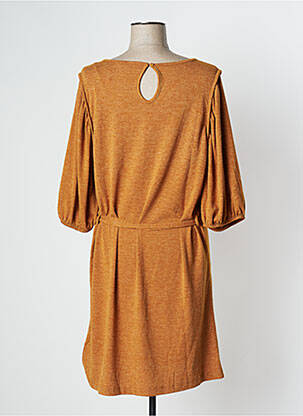 Robe mi-longue manches 3/4 manches 3/4 jaune BONOBO femme
