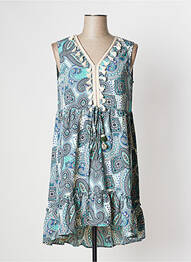 Robe mi-longue coupe fluide sans manche vert EMI-JO femme