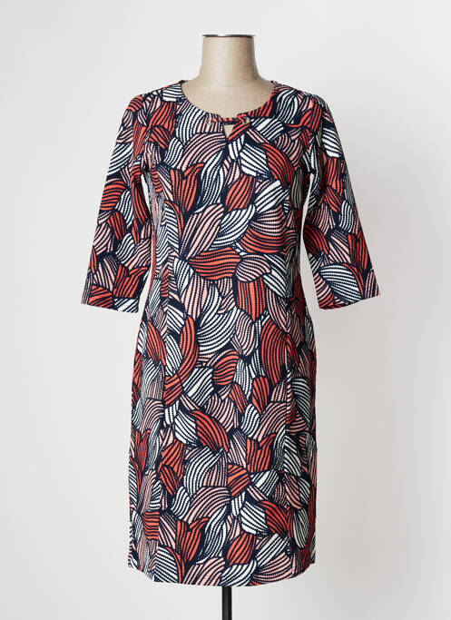 Robe mi-longue tissage crêpe manches courtes bleu DAMART femme
