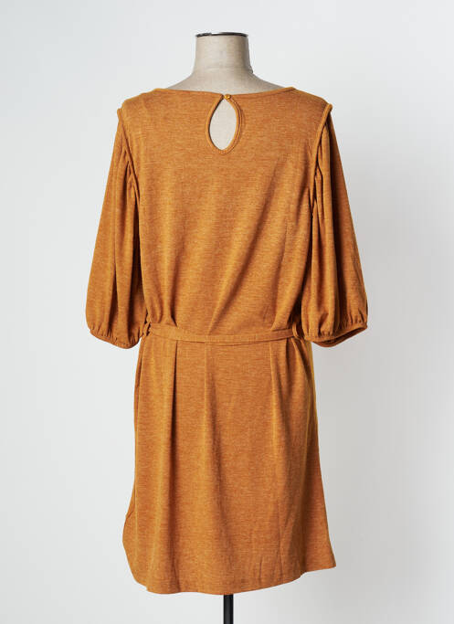 Robe mi-longue manches 3/4 manches 3/4 jaune BONOBO femme