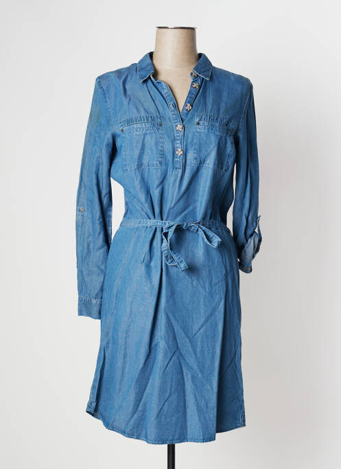 Robe mi-longue bleu CAMAIEU pour femme