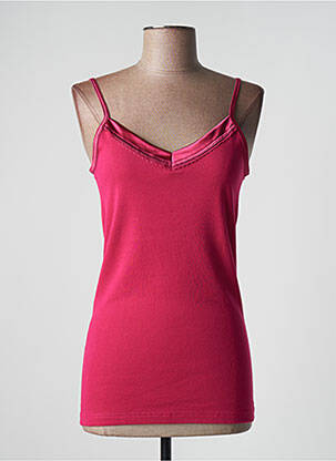 Top tissage jersey fines bretelles rose DAMART femme