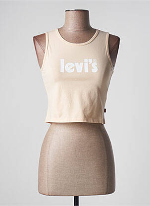 Top tissage jersey sans manche beige LEVIS femme