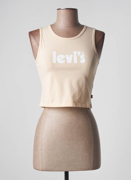 Top tissage jersey sans manche beige LEVIS femme