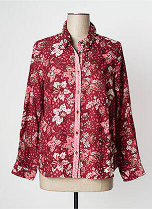 Chemisier imprimé fleurs manches longues rouge DAMART femme