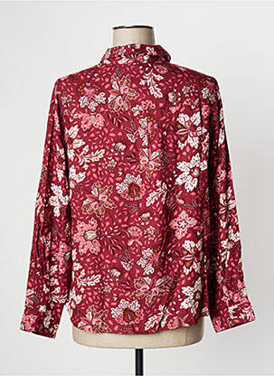 Chemisier imprimé fleurs manches longues rouge DAMART femme