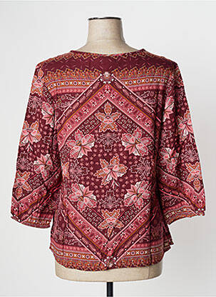 Blouse tissage popeline manches 3/4 rouge DAMART femme