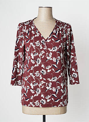 Top tissage jersey manches 3/4 marron DAMART femme