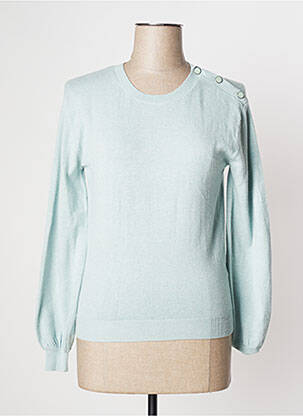 Pull tissage chiné manches longues vert CACHE CACHE femme