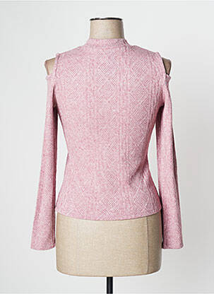 Pull tissage chiné manches longues rose CACHE CACHE femme