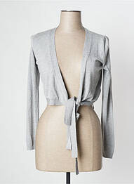 Gilet cache-cœur tissage chiné gris CACHE CACHE femme
