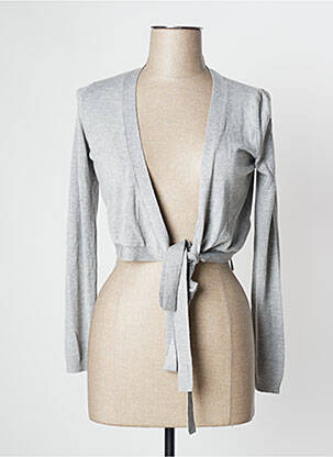 Gilet cache-cœur tissage chiné gris CACHE CACHE femme