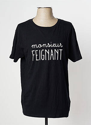 T-shirt sérigraphie manches courtes noir UNDIZ femme