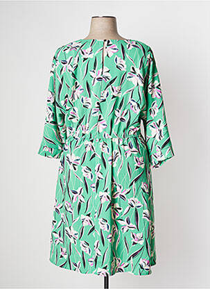 Robe mi-longue imprimé fleurs manches 3/4 vert DAMART femme