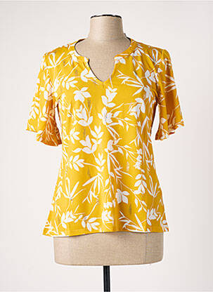 Top stretch manches courtes jaune DAMART femme
