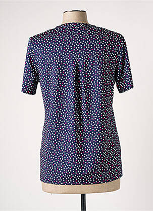Blouse col v manches courtes bleu DAMART femme