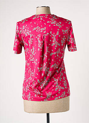 Blouse tissage popeline manches courtes rose DAMART femme