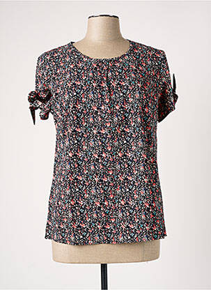 Blouse imprimé fleurs manches courtes noir DAMART femme
