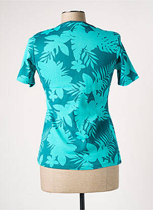 Blouse tissage popeline manches courtes bleu DAMART femme