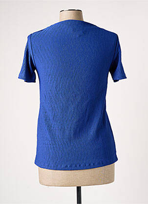 Blouse col rond manches courtes bleu DAMART femme