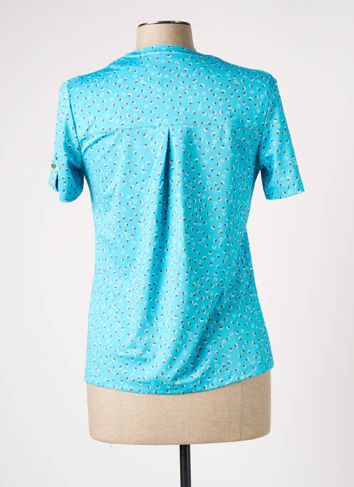 Blouse tissage popeline manches courtes bleu DAMART femme