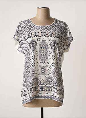 Top imprimé fantaisie manches courtes beige DAMART femme