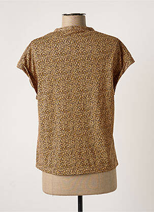 Chemisier coupe cintrée manches courtes beige CAMAIEU femme
