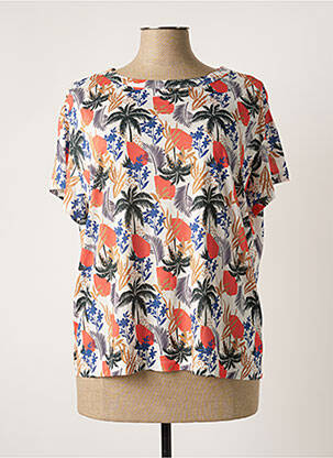 Top tissage jersey manches courtes blanc I.CODE (By IKKS) femme