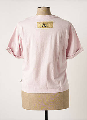 T-shirt stretch manches courtes rose VICTORIO & LUCCHINO femme