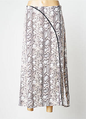 Jupe longue fermeture zippée au dos rose CAMAIEU femme