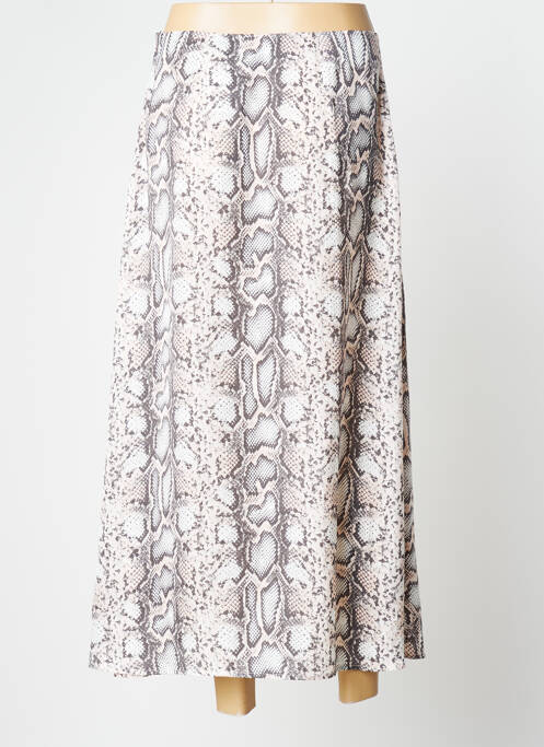 Jupe longue fermeture zippée au dos rose CAMAIEU femme