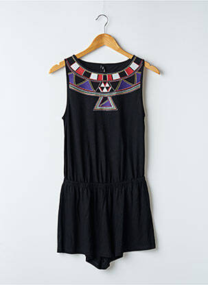 Combishort fermeture boutonnée sur le devant sans manche noir UNDIZ femme