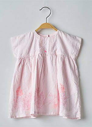 Robe mi-longue doublure manches courtes rose DU PAREIL AU MÊME fille