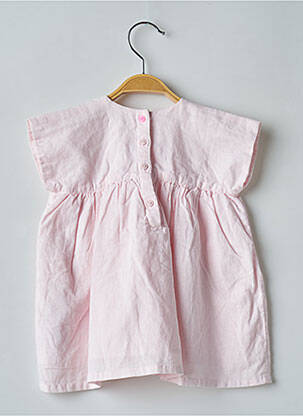 Robe mi-longue doublure manches courtes rose DU PAREIL AU MÊME fille