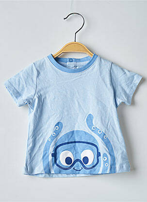 T-shirt fermeture pressionnée manches courtes bleu DU PAREIL AU MÊME garçon