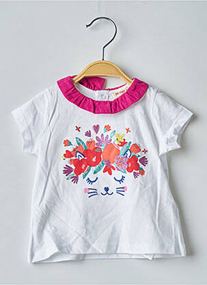 T-shirt coupe cintrée manches courtes blanc DU PAREIL AU MÊME fille