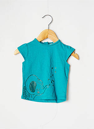 T-shirt stretch manches courtes vert DPAM fille