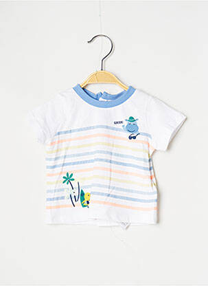 T-shirt fermeture pressionnée manches courtes blanc SERGENT MAJOR garcon