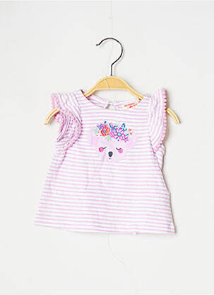 Top coupe droite manches courtes violet DPAM fille