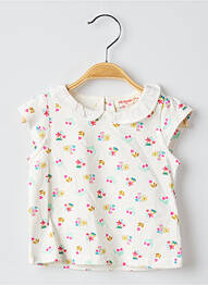 T-shirt col claudine manches courtes beige DU PAREIL AU MÊME fille