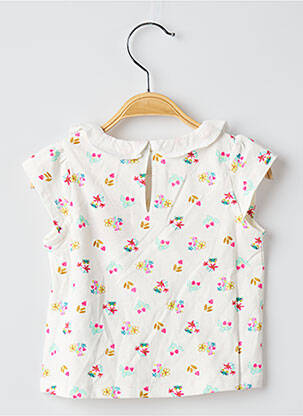 T-shirt fermeture boutonnée au dos manches courtes beige DU PAREIL AU MÊME fille