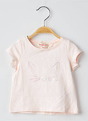 T-shirt stretch manches courtes rose DU PAREIL AU MÊME fille