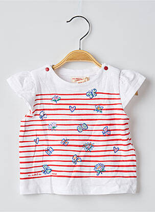 T-shirt coupe droite manches courtes blanc DU PAREIL AU MÊME fille