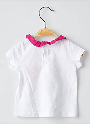 T-shirt fermeture pressionnée manches courtes blanc DU PAREIL AU MÊME fille