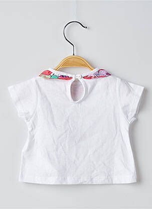 T-shirt fermeture boutonnée au dos manches courtes blanc DU PAREIL AU MÊME fille