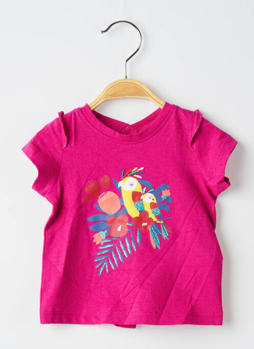 T-shirt coupe droite manches courtes rose DU PAREIL AU MÊME fille