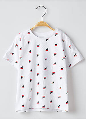 T-shirt tissage jersey manches courtes blanc FILA garcon